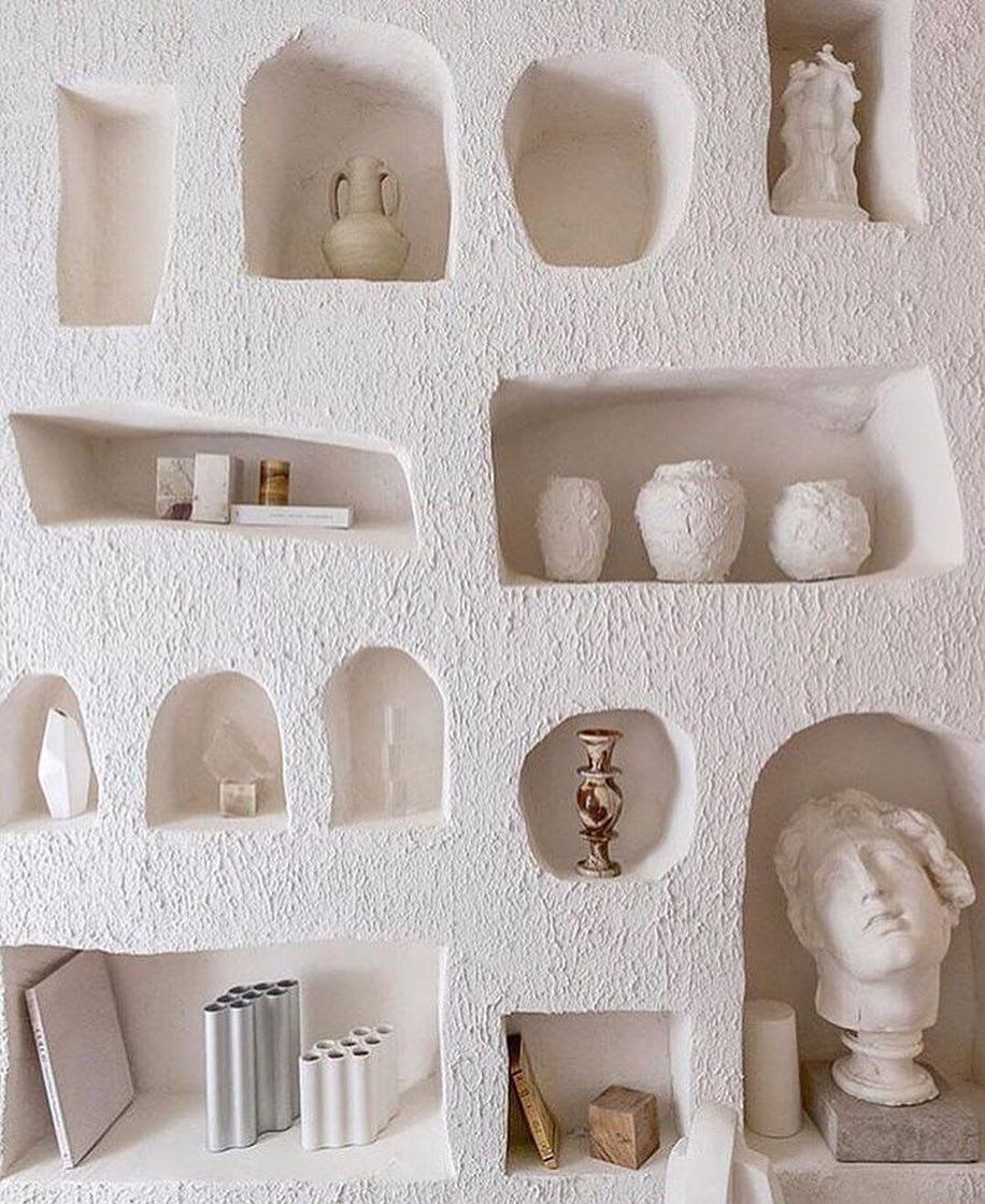 S T V D I O on Instagram: “Shelving goals. [ Grotto Project by Kim Haddou + Florent Dufourcq ] #stvdiomood” | Recessed wall shelves, Recessed wall, Interior