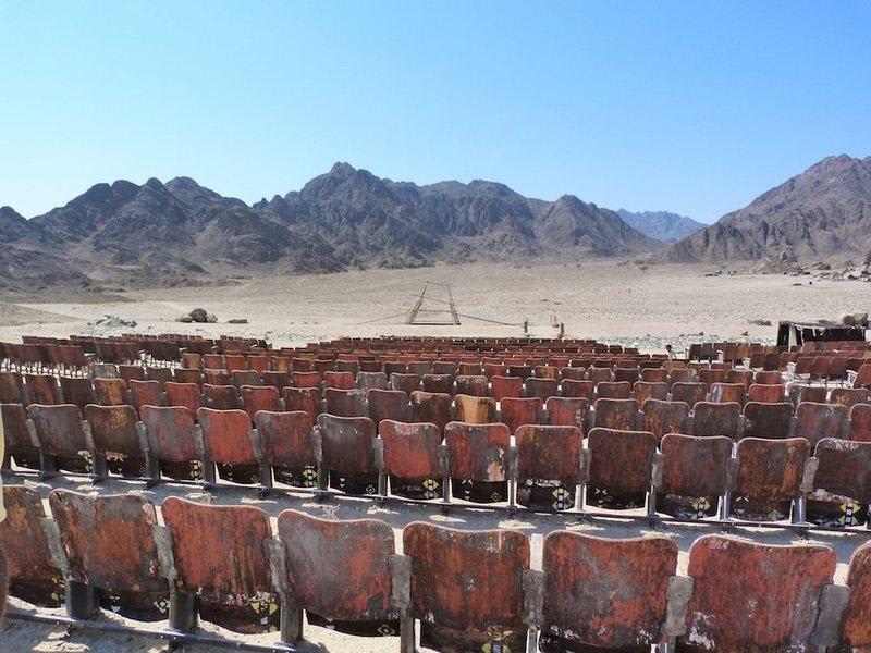 A strange abandoned cinema in Sinai peninsula (a photo by Derek Cave)