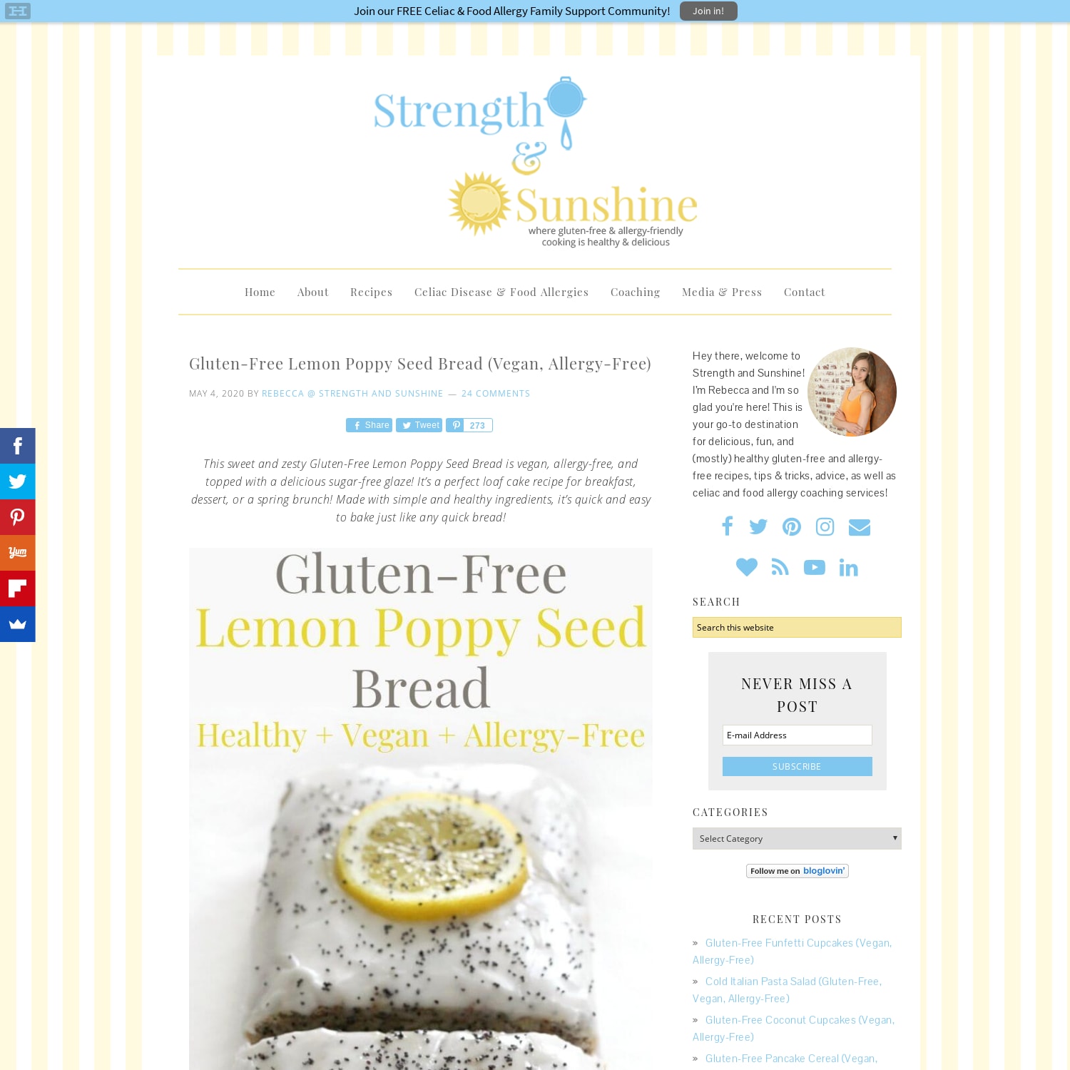 Gluten-Free Lemon Poppy Seed Bread (Vegan, Allergy-Free)