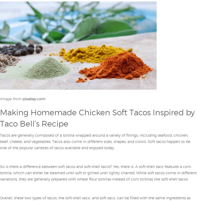 Taco Bell Chicken Soft Taco Copycat Recipe