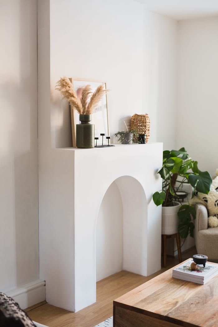 DIY Arched Faux Fireplace