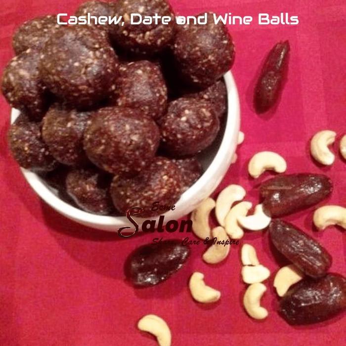 Homemade Cashew, Date and Wine Balls