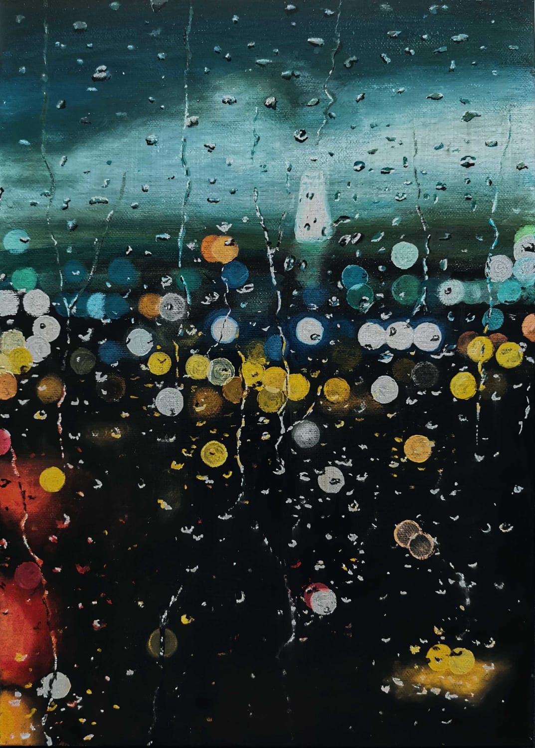 Rainy view, Me, Acrylic on Canvas, 2020