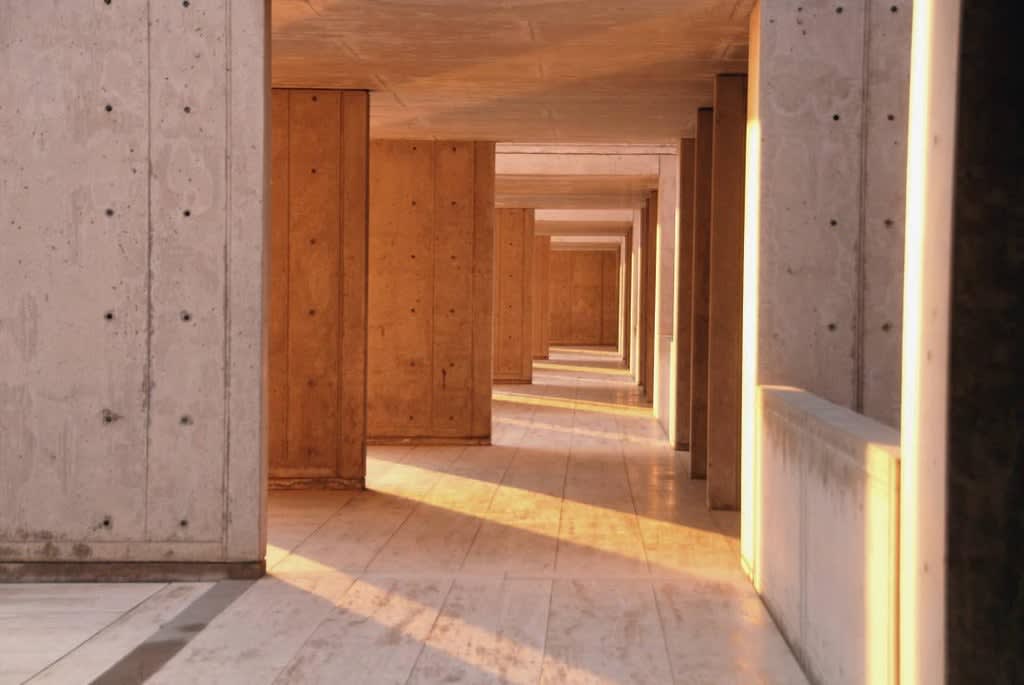 Interplay of Light and Concrete at the Salk Institute by Louis Kahn, La Jolla CA, 1965