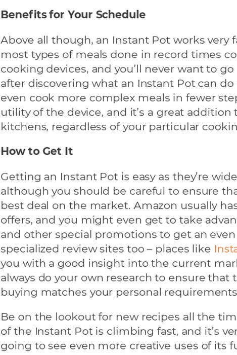 How an Instant Pot Can Help You Optimize Your Busy Schedule