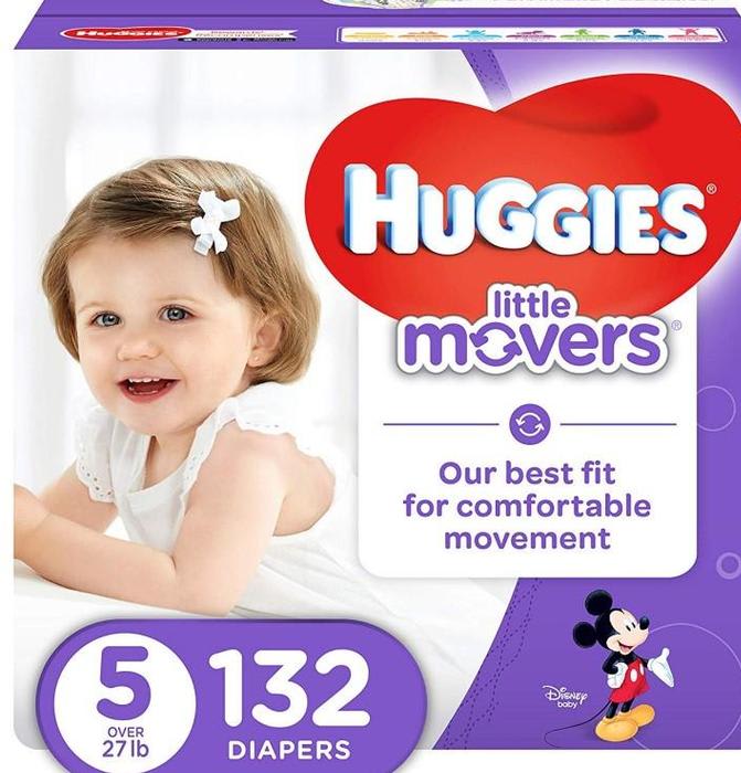 Huggies Little Movers Active Baby Diapers, Size 5