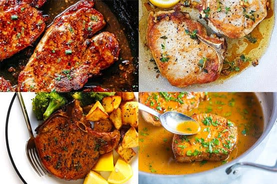 Recipes with pork chops . Juicy, tender and flavorful.