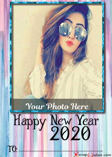 Happy New Year 2020 Photo Card with Name - Name Photo Card Maker