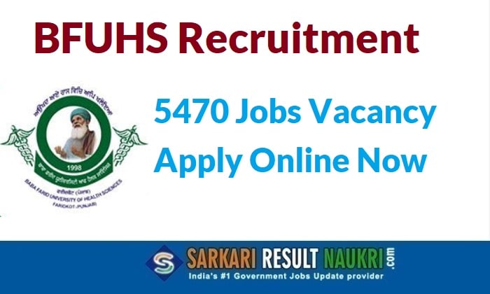 BFUHS Recruitment 2020 at bfuhs.ac.in Baba Farid Health Sciences Jobs