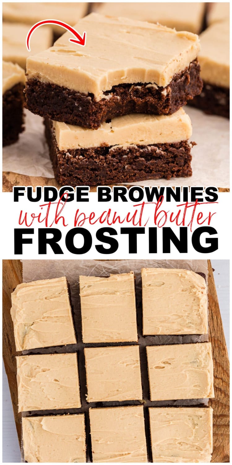 Fudge Brownies with Peanut Butter Frosting