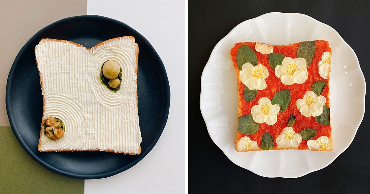 Toast Slices Undergo Edible Makeovers into Rock Gardens, Pantone Swatches, and Flower Beds