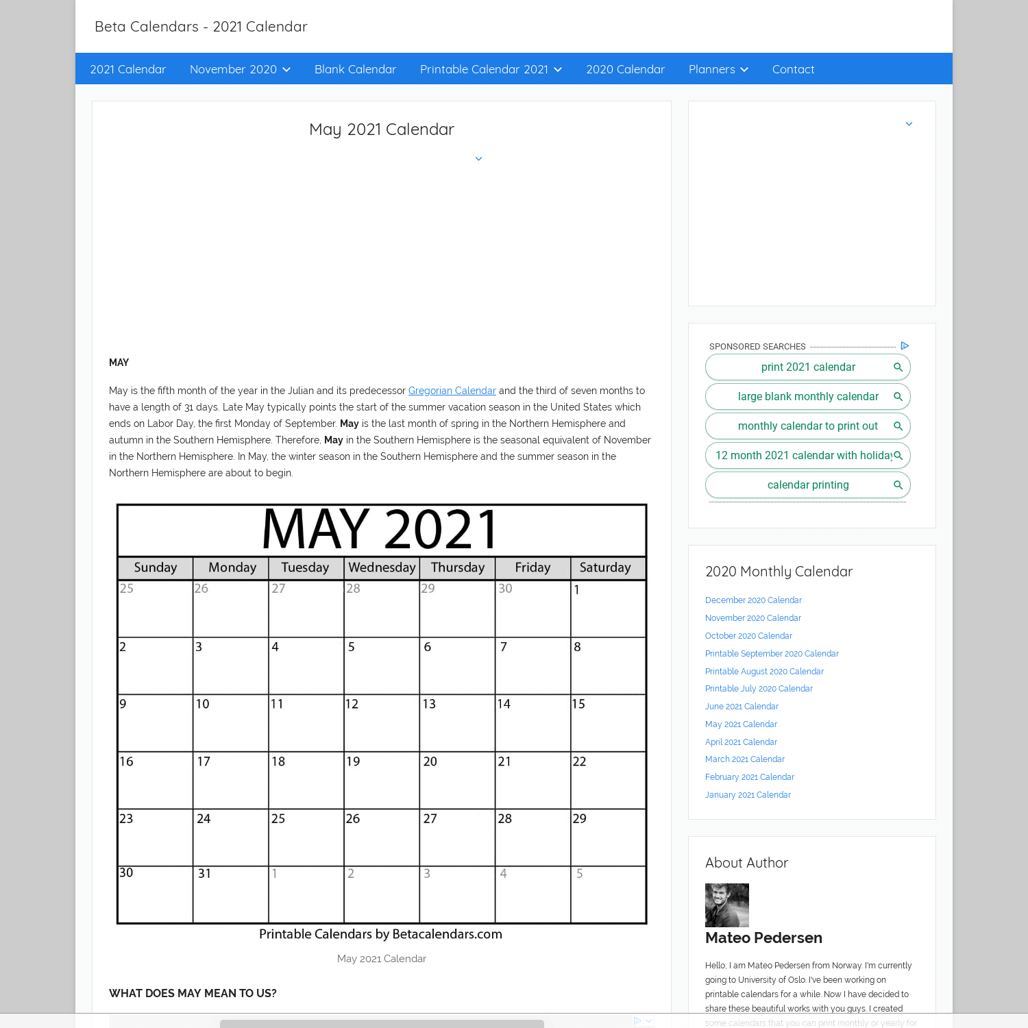 May 2021 calendar | blank printable monthly calendars