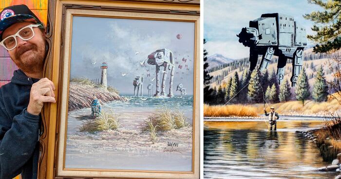 Artist Adds ‘Star Wars’ To Boring Thrift Store Paintings