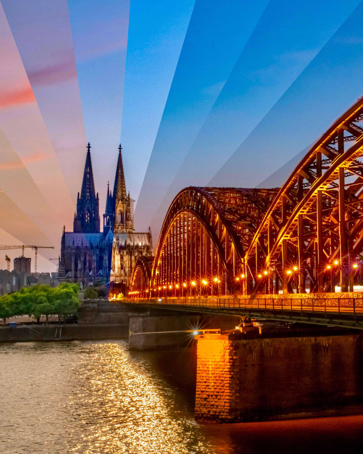 Sunset time-lapse photo of Cologne, Germany
