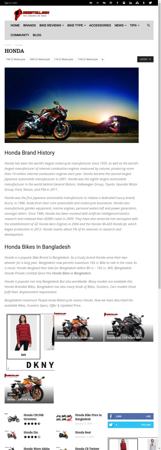 Honda Bike Price in Bangladesh, Specs & Reviews (Updated)