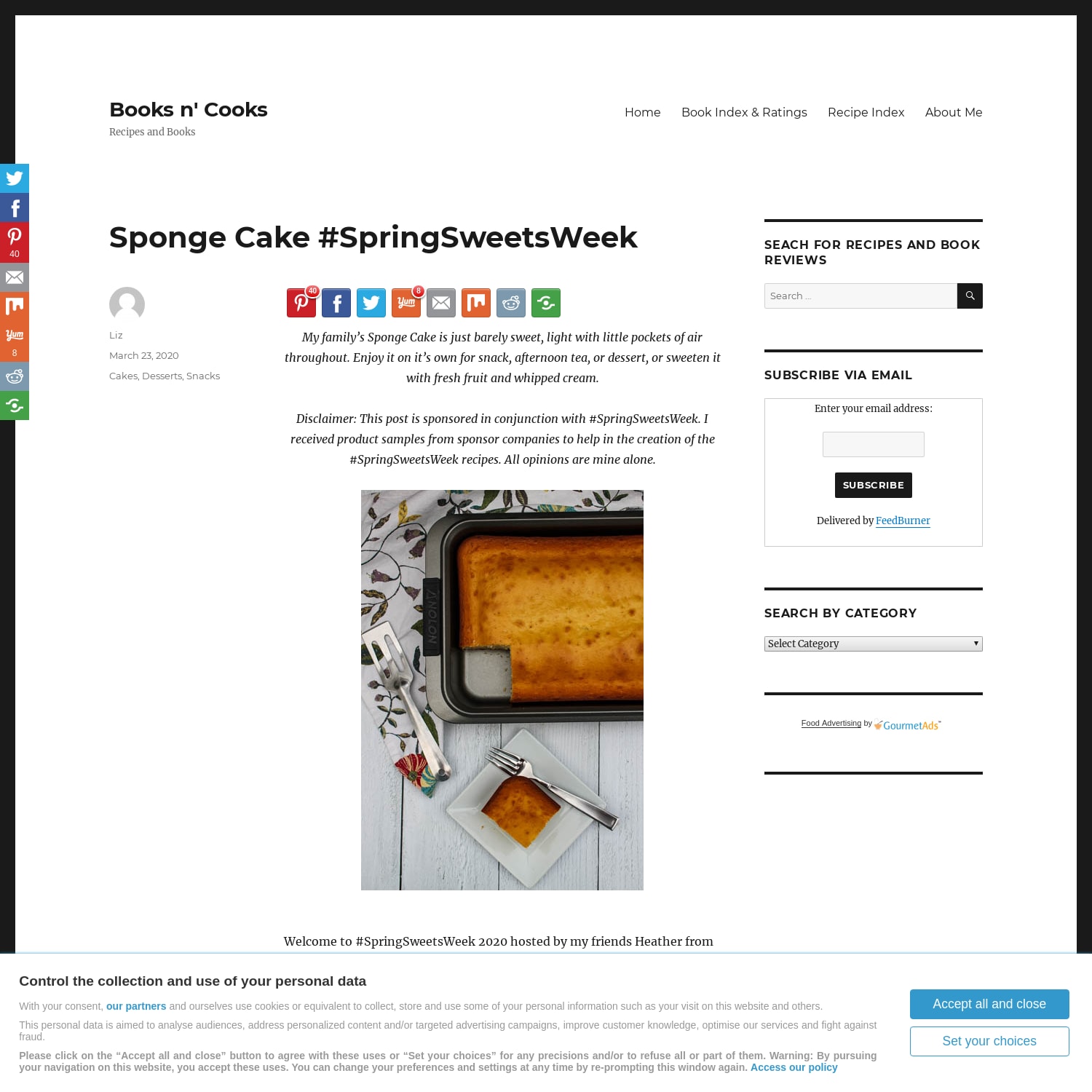 Sponge Cake #SpringSweetsWeek – Books n' Cooks