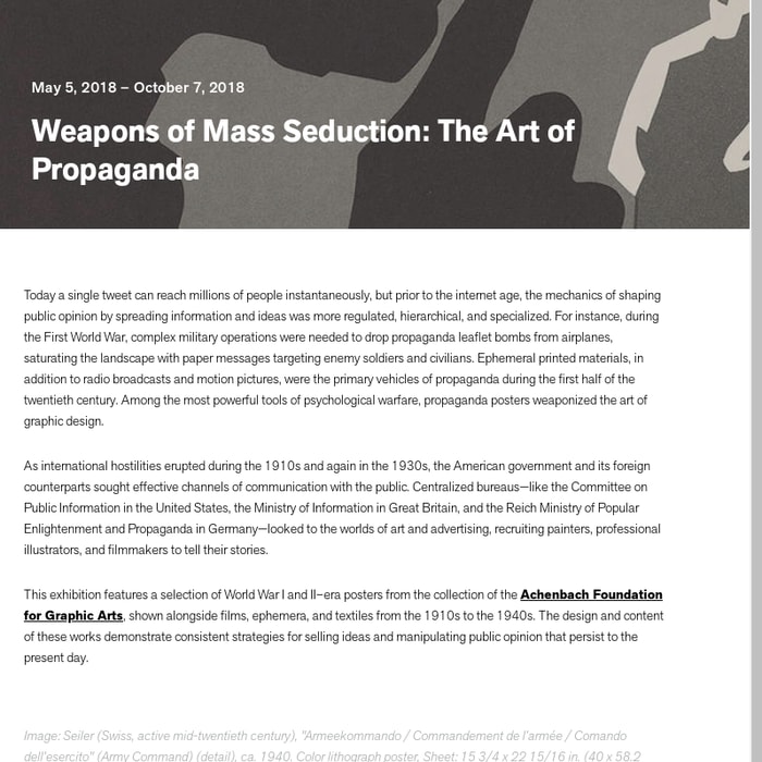 Weapons of Mass Seduction: The Art of Propaganda