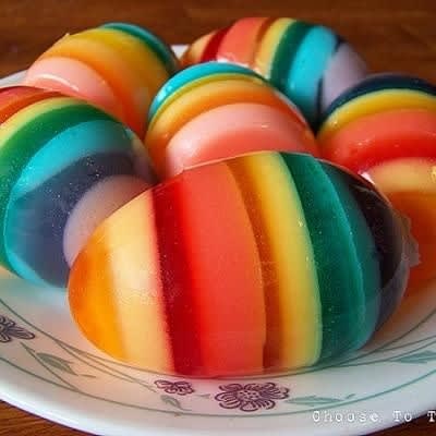 Rainbow Jello Eggs