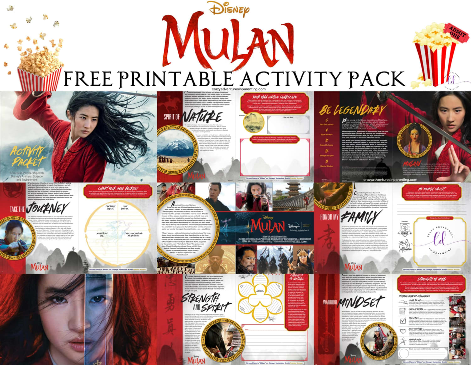 Free Printable MULAN Activity Packet