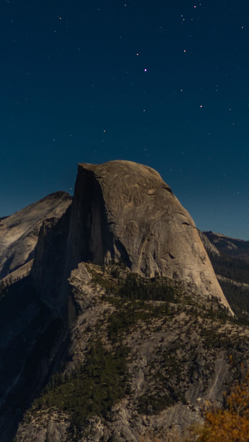 Half Dome under a full moon, Yosemite, CA