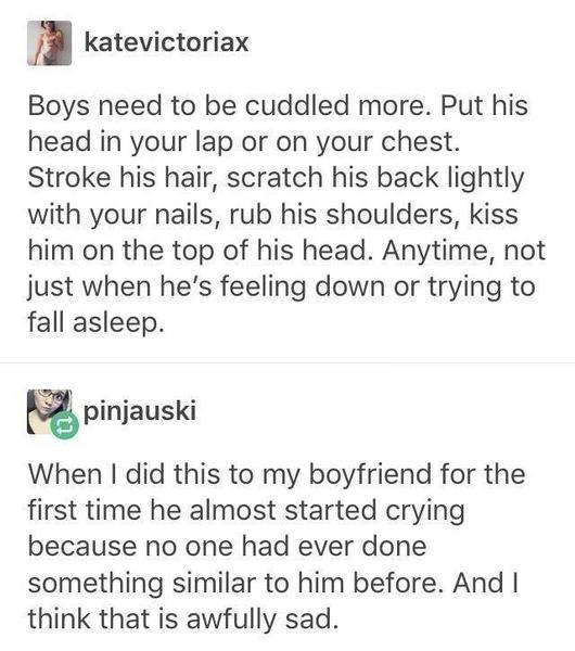 Men should be cuddled too