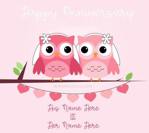 Write Name On Happy Anniversary Card With Name
