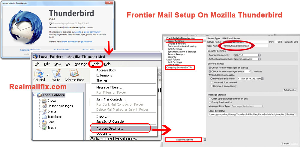 Setup Frontier Mail On Mozilla Thunderbird,Frontier Mail Setting