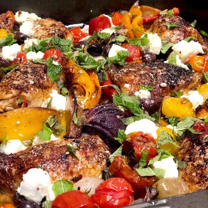 Greek Style Chicken Traybake - Emma Eats & Explores