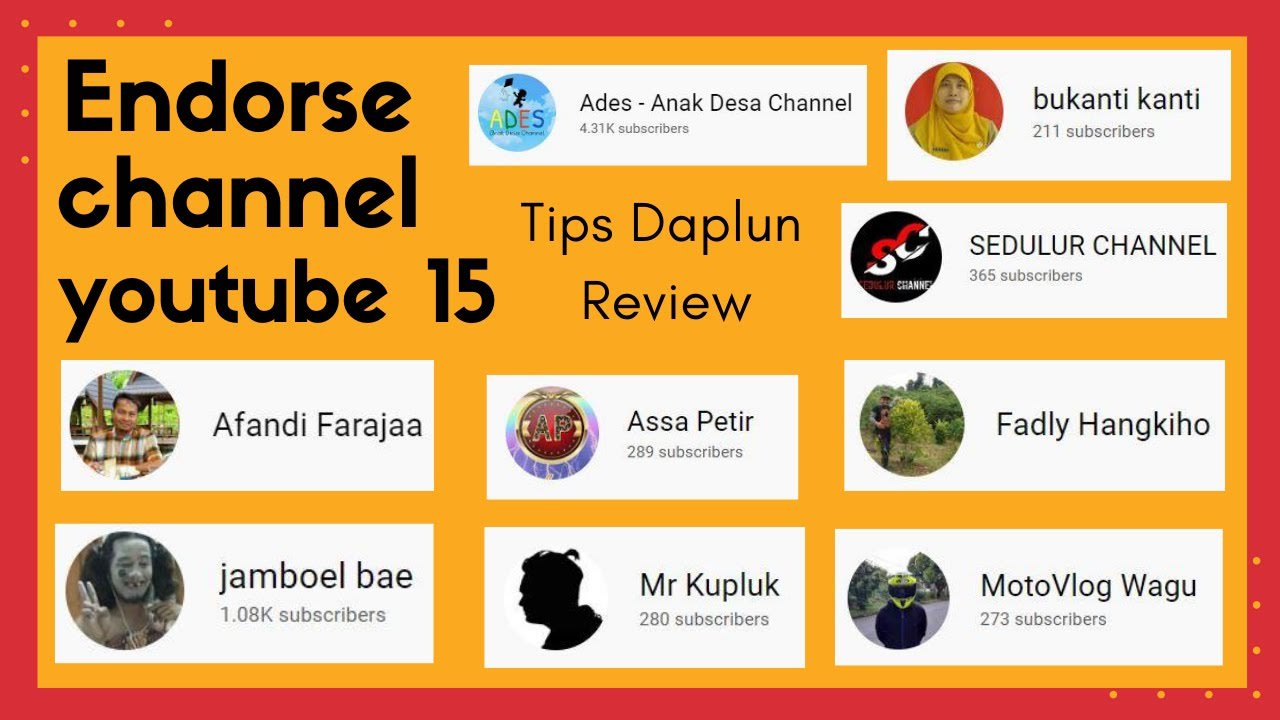 endorse channel youtube 15 [Daplun Review]