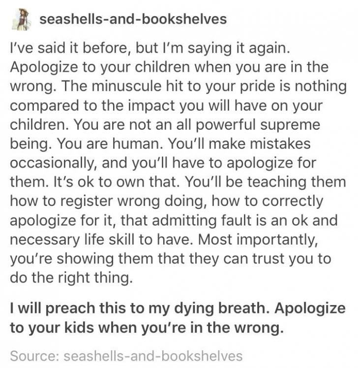 apologize to your children