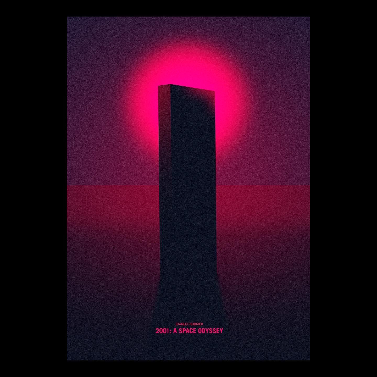 Gave the grainy gradient style a shot and designed a poster for 2001 A Space Odyssey.
