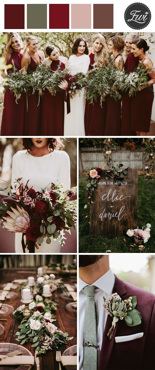 50+ Refined Burgundy and Marsala Wedding Color Ideas for Fall Brides - Elegantweddinginvites.com Blog | Marsala wedding color, Wedding palette, Fall wedding colors