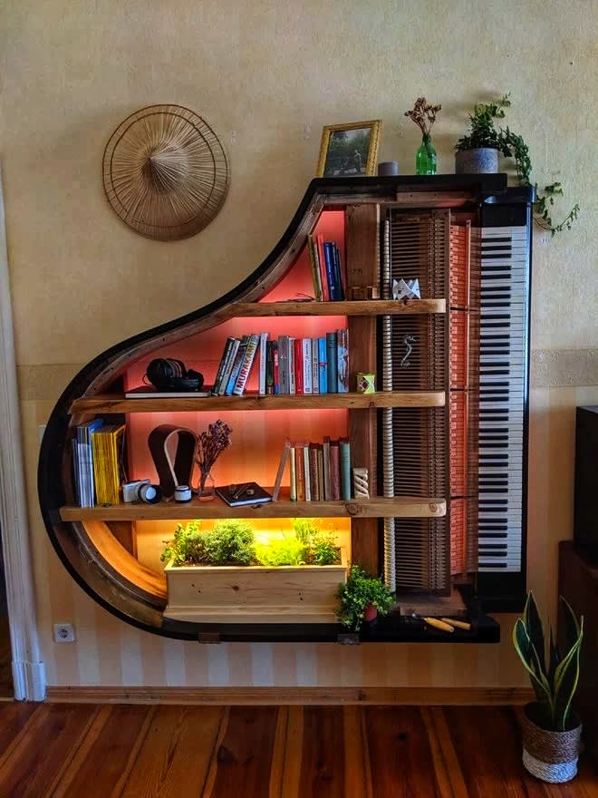 A repurposed piano....
