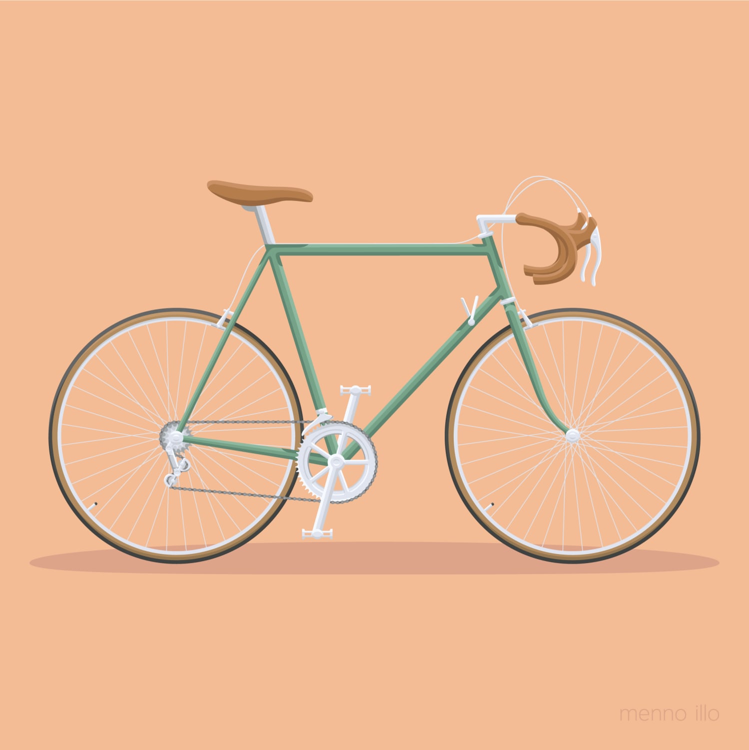 I made a classic bicycle in Adobe Illustrator