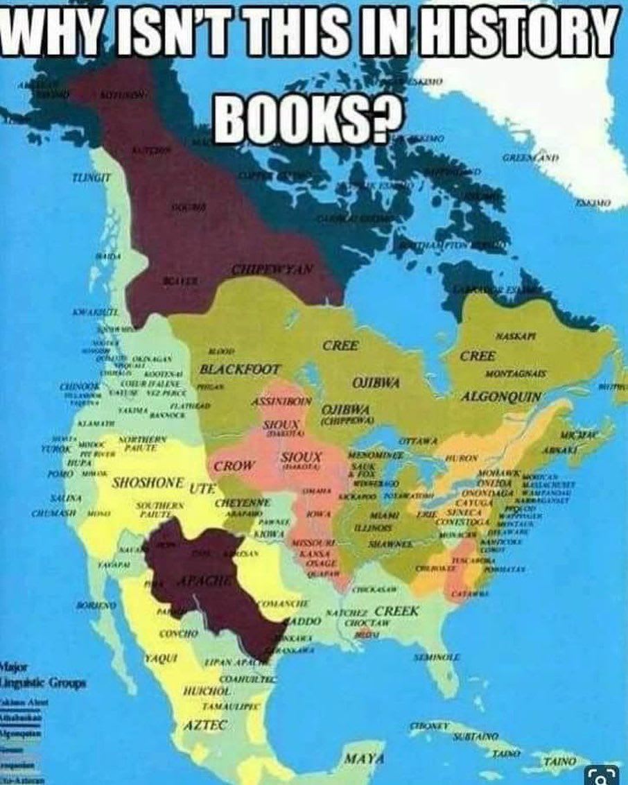 Steve on Instagram: “I live on a Rez, never learned this in school.” | American history facts, Native american map, History facts interesting