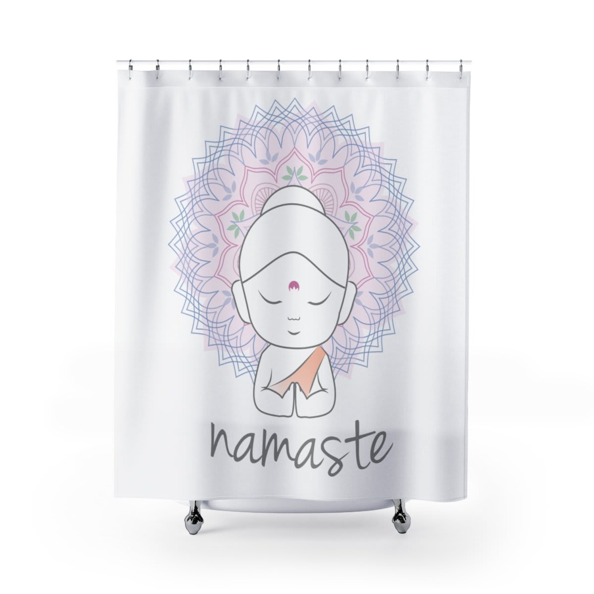 Cute Buddha shower curtains with lotus flower mandala
