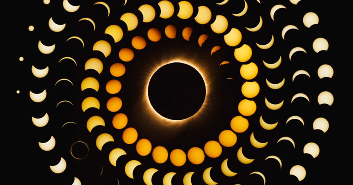 Artistically Arranged Time Slice Photos Show the Mesmerizing Stages of a Total Solar Eclipse