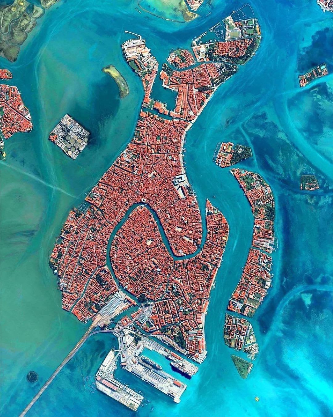 Beautiful Aerial view of Venice, Italy.