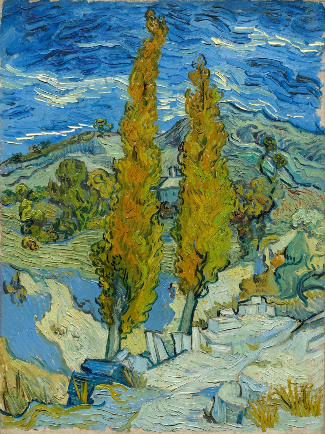 Vincent van Gogh - Two Poplars in the Alpilles near Saint-Rémy (1889)