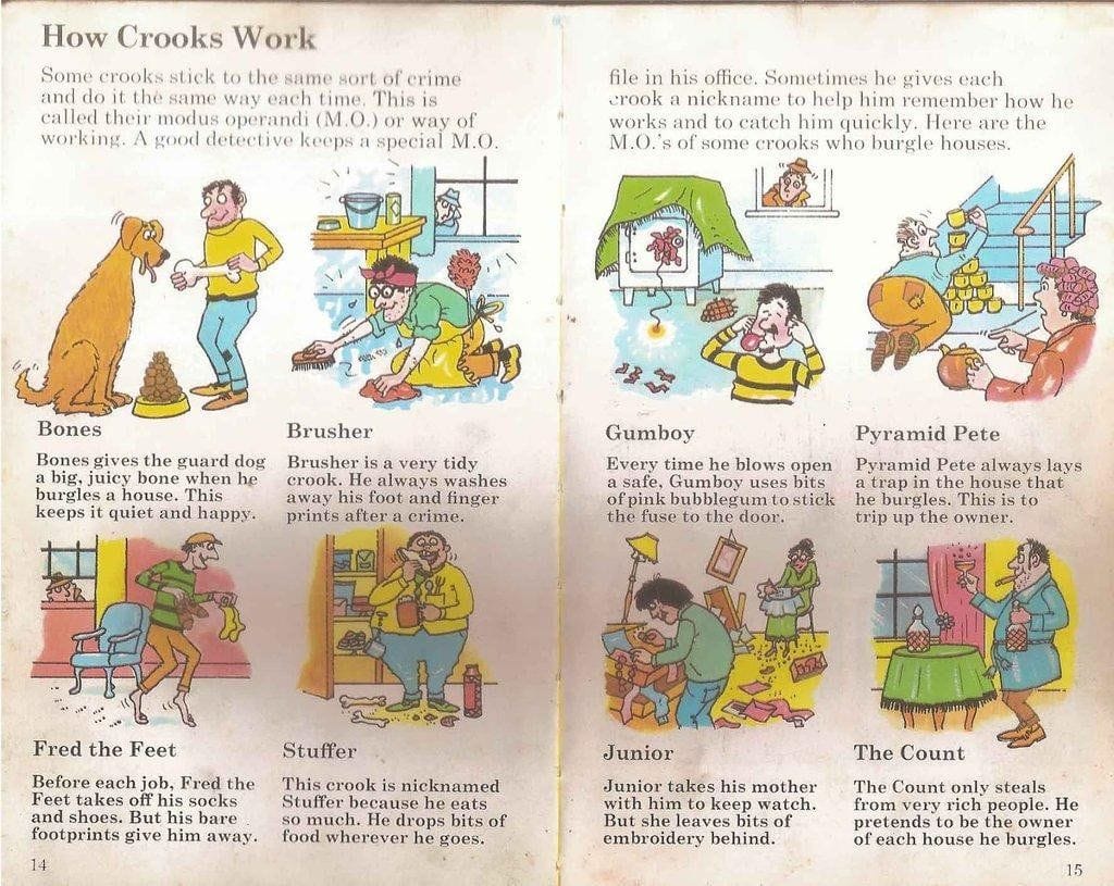 How Crooks Work. The Usborne Detective Guide: Clues and Suspects (1979)