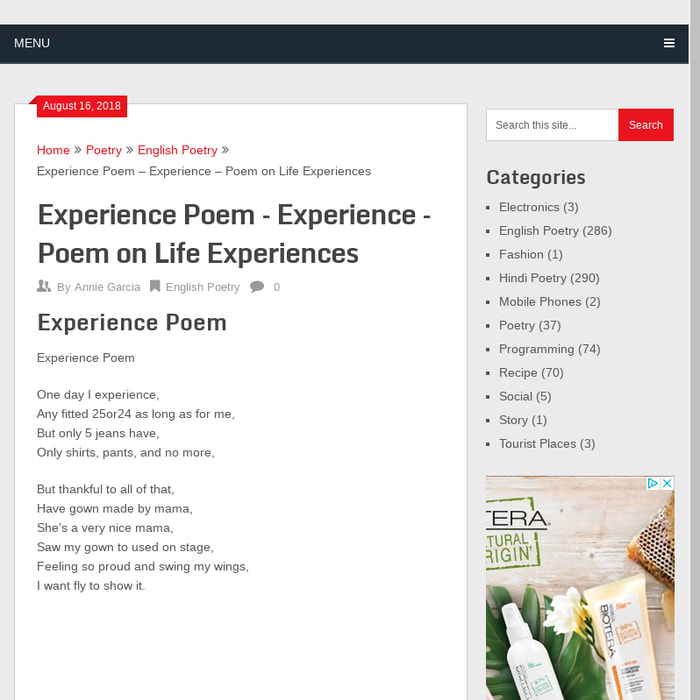 Experience Poem - Experience - Poem on Life Experiences