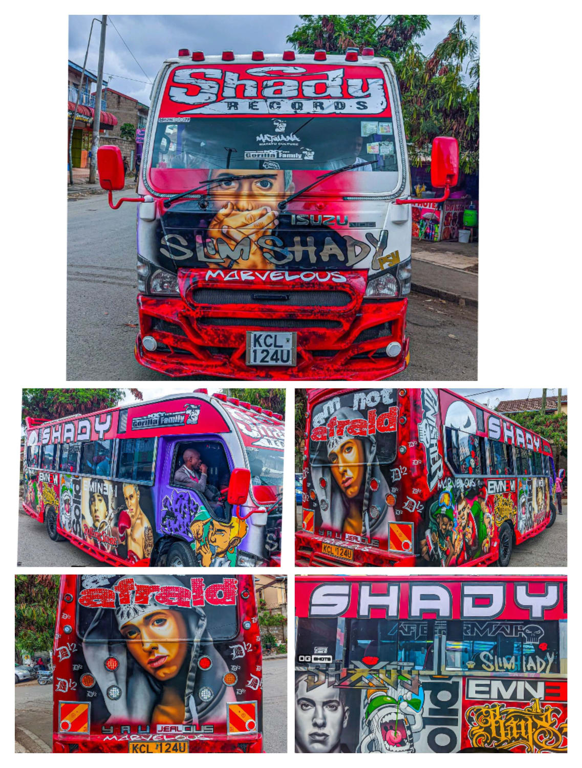 This Eminem fanatic bus spotted in Nairobi, Kenya. PC: @_ogshots_ on Insta