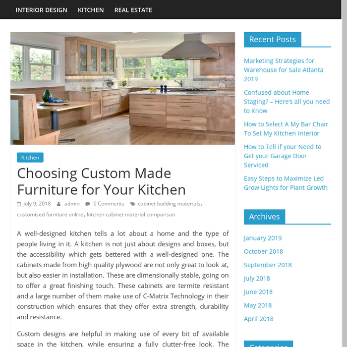 Choosing Custom Made Furniture for Your Kitchen – Black Cherry Interior