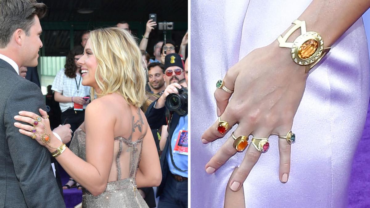 Black Widow and Captain Marvel Wore The Infinity Stones to the 'Endgame' Premiere