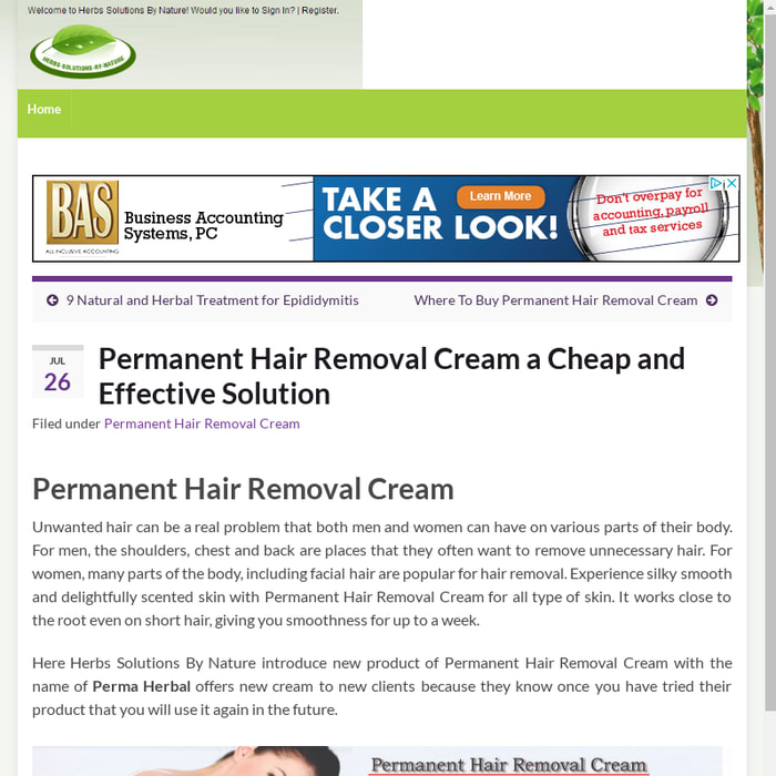 Permanent Hair Removal Cream a Cheap and Effective Solution - Herbs Solutions By Nature