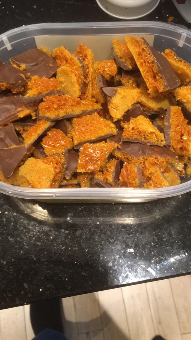 Some salted caramel chocolate honeycomb I made