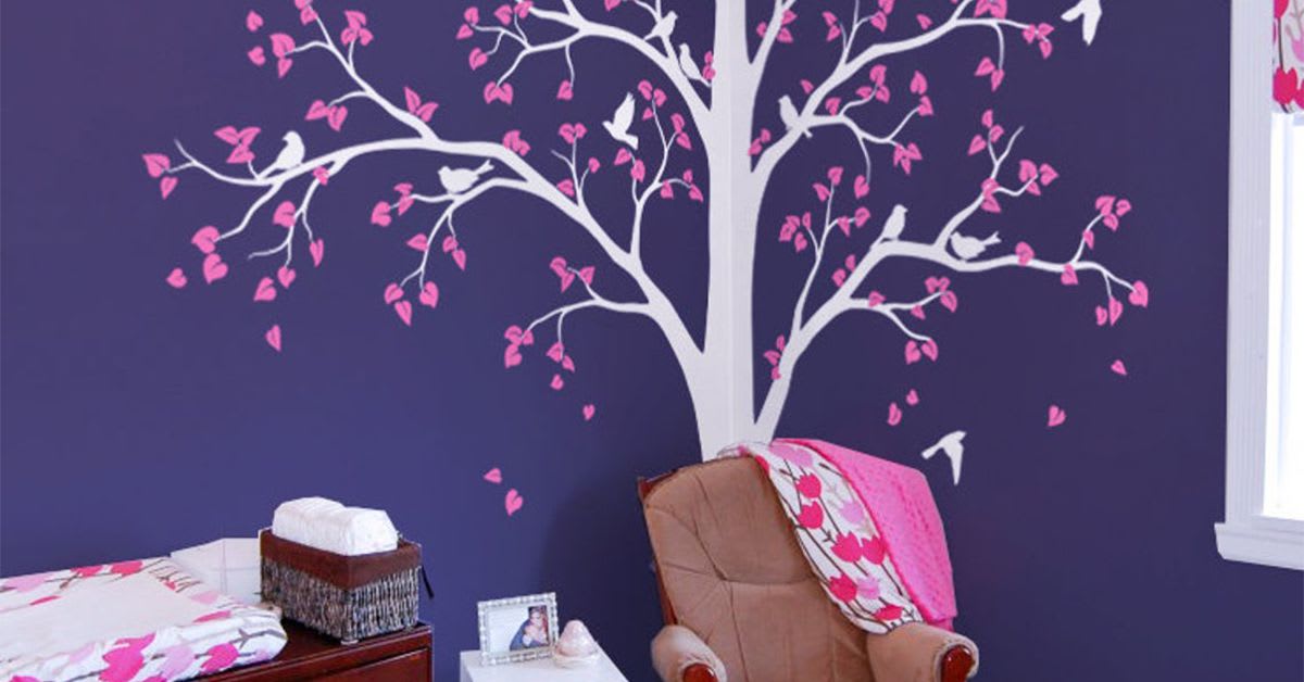 How to Paint a Tree Mural on a Wall Corner - DIY Tutorial