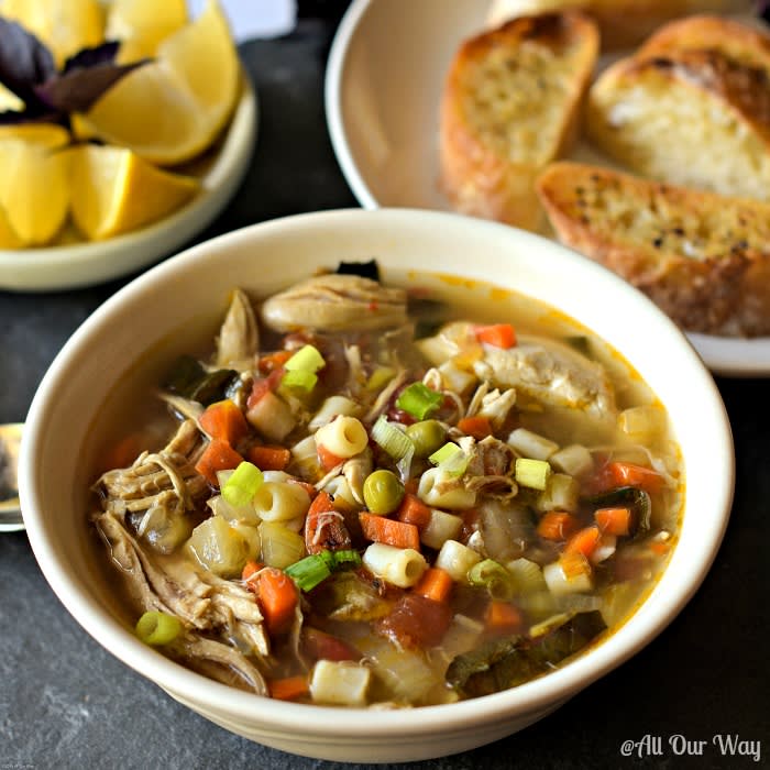 Roasted Chicken Vegetable Soup With Pasta Less Than One Hour