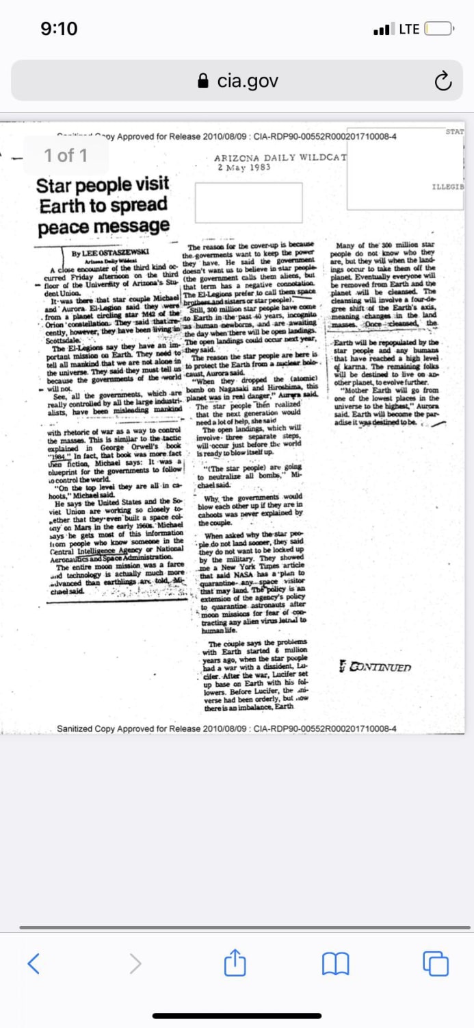 CIA document about starseeds