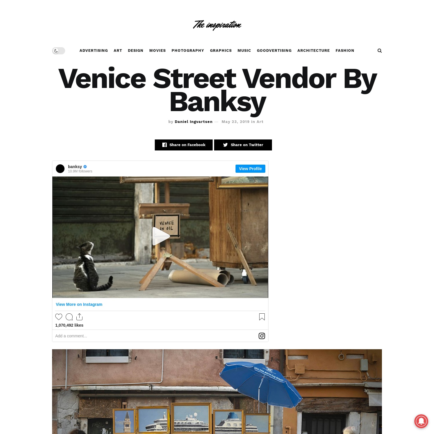 Venice Street Vendor By Banksy